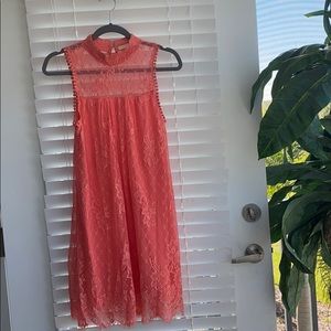 Coral lace dress
